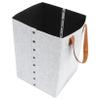 PRETYZOOM Large Capacity Laundry Basket with Handles Portable Hamper for Clothing and Sundries Simple Design Storage Bag for Home Organization Grey Felt view 1