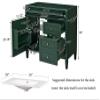 36'' Bathroom Vanity Without Resin Sink, Solid Wood Frame Modern Storage Cabinet with Tip-Out Drawer & Soft Closing Doors, Green view 2