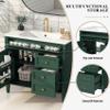 36'' Bathroom Vanity Without Resin Sink, Solid Wood Frame Modern Storage Cabinet with Tip-Out Drawer & Soft Closing Doors, Green view 4