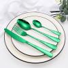 24 piece silverware set for Christmas, red flatware set for 6, 18/8 stainless steel utensil set for home and kitchen, Christmas spoons and forks cutlery set, Santa Claus and Snowflakes view 2