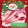 24 piece silverware set for Christmas, red flatware set for 6, 18/8 stainless steel utensil set for home and kitchen, Christmas spoons and forks cutlery set, Santa Claus and Snowflakes view 4