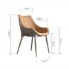 YXCUIDP Modern Dining Chairs Set of 2,Leather Seat and Back Kitchen Armchair with Solid Steel Legs for Living Room Bedroom Dining Chair(A) view 3