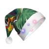 KOPUUYRD Tropical Flower Leaf Parrot Print Adult Christmas Hat,Festive Fashion Hat,Novelty Party Headgear,Xmas Celebration Decoration view 1