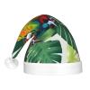 KOPUUYRD Tropical Flower Leaf Parrot Print Adult Christmas Hat,Festive Fashion Hat,Novelty Party Headgear,Xmas Celebration Decoration view 3