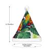 KOPUUYRD Tropical Flower Leaf Parrot Print Adult Christmas Hat,Festive Fashion Hat,Novelty Party Headgear,Xmas Celebration Decoration view 4