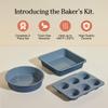 Our Place Wonder Oven Bakers Kit  3-Piece Toxin-Free Ceramic Nonstick Bakeware Set (8 Round, 8 Square, 6-Cup Muffin Pan) - Oven-Safe up to 450F - Blue Salt view 3