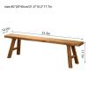 Farmhouse Wooden Dining Bench for Indoor Use | Armless Short Height Entryway and Living Room Bench | Natural Asian Wood Shoe Storage Bench | Brown Finish (180 * 26 * 45cm/70.9 * 10.2 * 17.7in) view 2