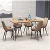 WAZHOU Dining Chair Set of 4 PU Leather Kitchen Chairs with Upholstered Seat and Backrest Metal Legs Lounge Chairs(Orange red) view 2