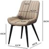 WAZHOU Dining Chair Set of 4 PU Leather Kitchen Chairs with Upholstered Seat and Backrest Metal Legs Lounge Chairs(Orange red) view 3