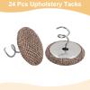 uxcell 24Pcs Upholstery Tacks Twist Pin, 20mm Bed Skirt Pins Fabric Covered Button Twist Pins for Slipcovers Bed Skirts Armchair Caddies Furniture Cover, Light Brown view 3