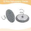uxcell 12Pcs Upholstery Tacks Twist Pin, 20mm Bed Skirt Pins Fabric Covered Button Twist Pins for Slipcovers Bed Skirts Armchair Caddies Furniture Cover, Gray view 3