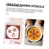 OFFSCH 4pcs Creative Christmas Cake Decorating Stencils for Baking Gingerbread Man Snowflake Snowman Christmas Tree Easy to Use for Coffee Art Holiday Desserts view 3