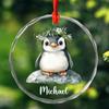 Personalized Penguin Glass Xmas Ornaments, Penguin Christmas Ornament Gift For Girlfriend Daughter Sister Penguin Lover, Customized Name Penguin Glass Christmas Ornament 2026, Unique Penguin Ornaments view 1