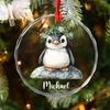 Personalized Penguin Glass Xmas Ornaments, Penguin Christmas Ornament Gift For Girlfriend Daughter Sister Penguin Lover, Customized Name Penguin Glass Christmas Ornament 2026, Unique Penguin Ornaments view 4