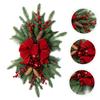 WOONEKY Christmas Wreath Pendant Bow Artificial Xmas Wreath Decoration for Wall Door Stair Rail and Home Decor for Holiday Celebrations and Festive Atmosphere view 3