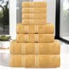 Superior Cotton 8-Piece Towel Set, Soft Plush Essential Towels for Bathroom, Shower, Gym, Spa, Salon, Decor, Includes 2 Bath, 2 Hand, and 4 Face Towels, Zero Twist, Smart Dry Collection, Gold view 1