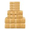 Superior Cotton 8-Piece Towel Set, Soft Plush Essential Towels for Bathroom, Shower, Gym, Spa, Salon, Decor, Includes 2 Bath, 2 Hand, and 4 Face Towels, Zero Twist, Smart Dry Collection, Gold view 2
