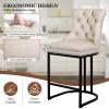 UVV Counter Height Bar Stools Set of 2, 26" Modern Barstools with Back, Faux Leather Upholstery Counter Chairs with Metal Legs for Kitchen Island, Bar, Counter, Beige view 4