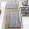 Laura Ashley All Loop Tufted 26" x 45"/26"x60" Washable Skid-Resistant Runner Rug 2-Piece Set - Dusty Navy/Ivory Austell Two-Tone view 1