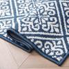 Laura Ashley All Loop Tufted 26" x 45"/26"x60" Washable Skid-Resistant Runner Rug 2-Piece Set - Dusty Navy/Ivory Austell Two-Tone view 3
