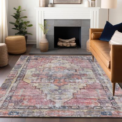Addison Rugs Chantille ACN1729 Paprika 2'6" x 3'10" Indoor/Outdoor, Machine Washable, Easy Clean, Non Shedding, Bedroom, Living Room, Dining Room, Kitchen, Patio Rug