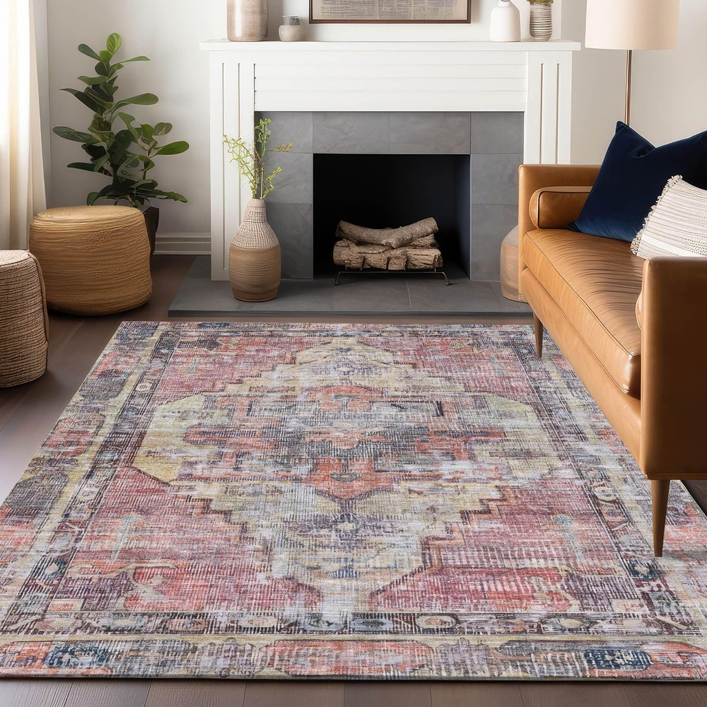 Addison Rugs Chantille ACN1729 Paprika 2'6" x 3'10" Indoor/Outdoor, Machine Washable, Easy Clean, Non Shedding, Bedroom, Living Room, Dining Room, Kitchen, Patio Rug