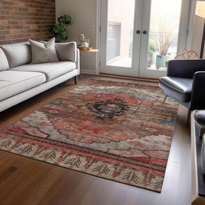 Addison Rugs Chantille ACN1776 Paprika 9' x 12' Indoor/Outdoor, Machine Washable, Easy Clean, Non Shedding, Bedroom, Living Room, Dining Room, Kitchen, Patio Rug