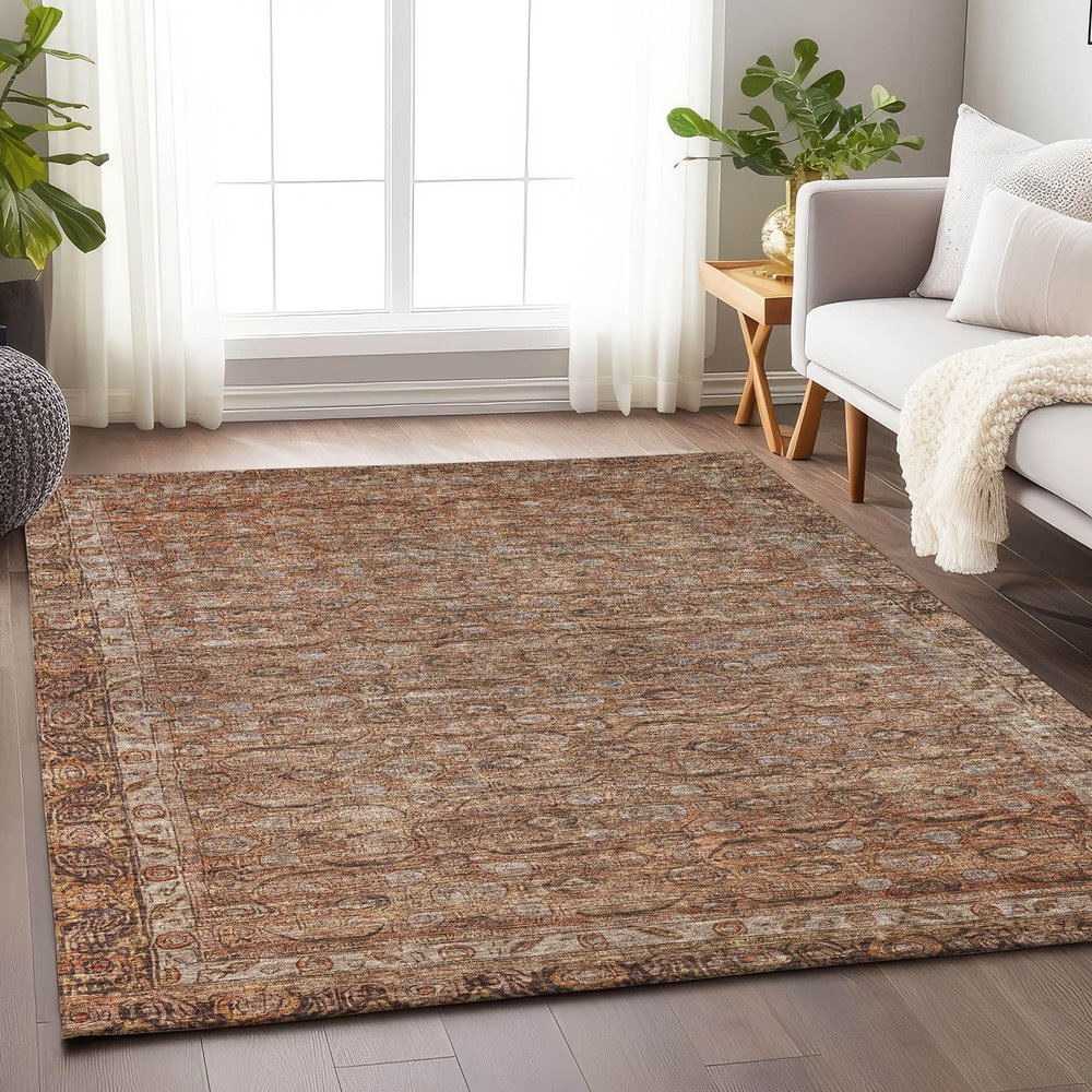 Addison Rugs Chantille ACN1762 Copper 8' x 10' Indoor/Outdoor, Machine Washable, Easy Clean, Non Shedding, Bedroom, Living Room, Dining Room, Kitchen, Patio Rug
