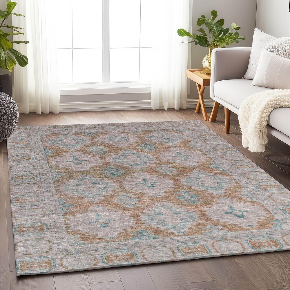 Addison Rugs Chantille ACN1760 Terracotta 9' x 12' Indoor/Outdoor, Machine Washable, Easy Clean, Non Shedding, Bedroom, Living Room, Dining Room, Kitchen, Patio Rug