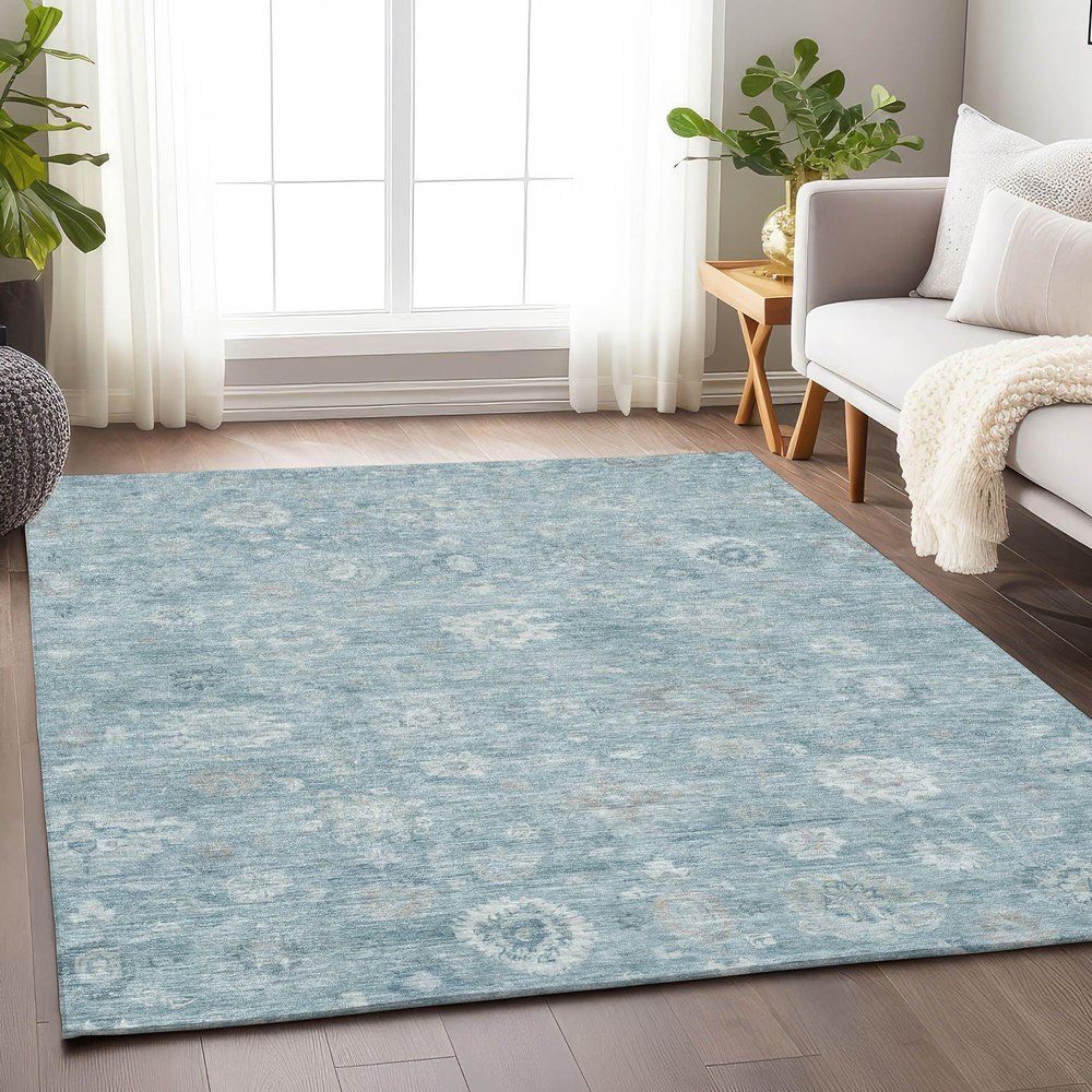 Addison Rugs Chantille ACN1770 Blue 9' x 12' Indoor/Outdoor, Machine Washable, Easy Clean, Non Shedding, Bedroom, Living Room, Dining Room, Kitchen, Patio Rug