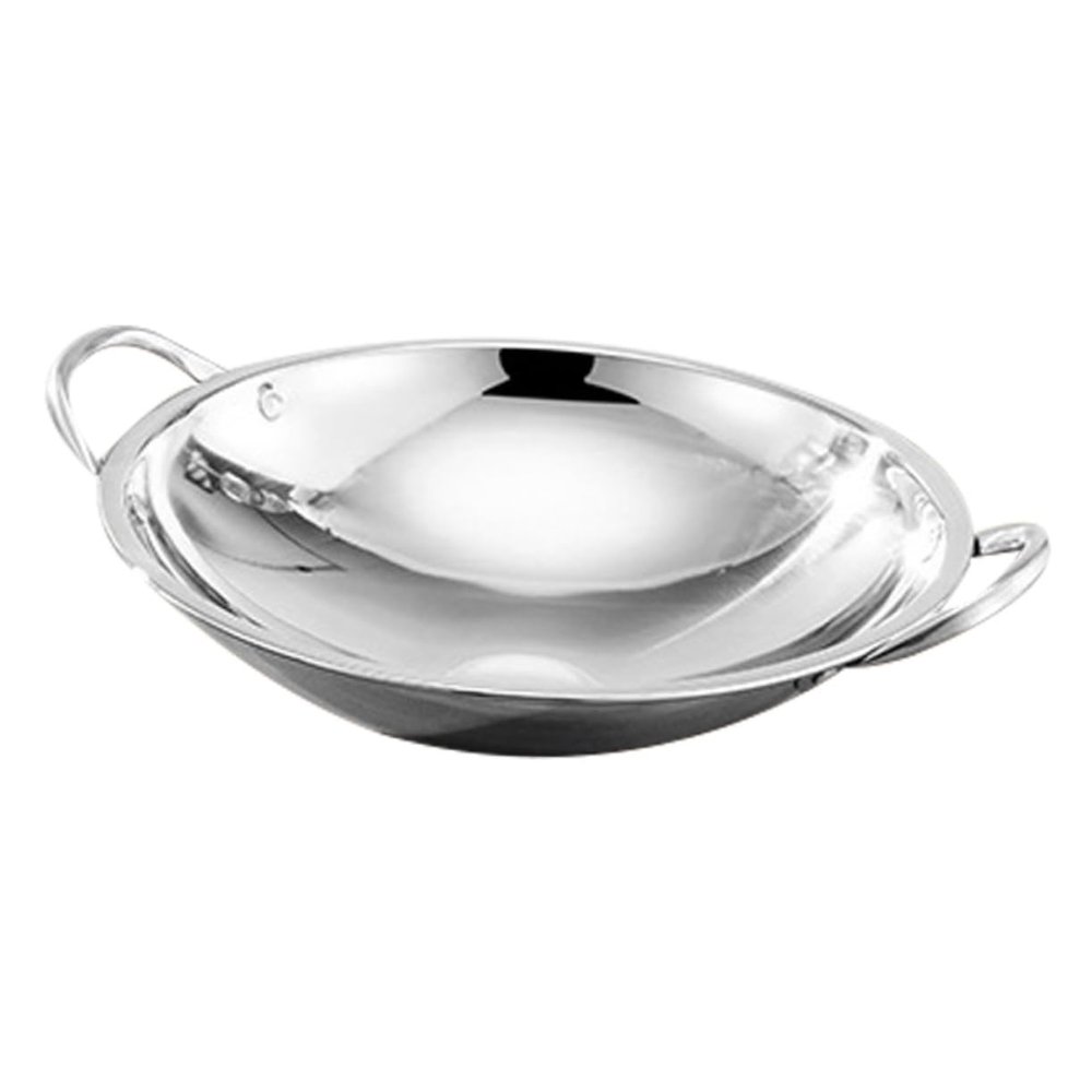 BUTIFULSIC Large Capacity Stainless Steel Cooking Pot with Double Handles for Home Kitchen and Camping High Temperature Resistant Easy to Clean Ramen and Hot Pot Pan
