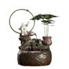 BABETRUE Tabletop Fountains Ceramic Circulating Water Ornaments Home Living Room Decorations Indoor Desktop Landscape Fountain Creative Ornaments Tabletop Fountains Tabletop Fountain Indoor view 1