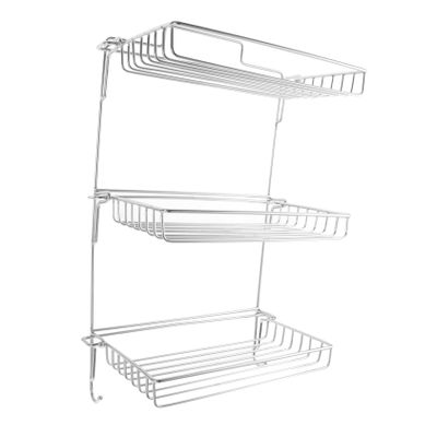 TOGEVAL Wall-Mounted Folding Storage Rack Stainless Steel Drain Rack for Bathroom and Kitchen Easy Installation Ventilated Design Organizer for Toiletries and Accessories