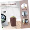 TOGEVAL Collapsible Laundry Basket Hand-woven Straw Frame Storage Basket for Bedroom Decor view 2