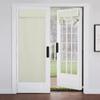 NICETOWN Door Window Covering, Thermal Insulated Blackout Tricia Window Curtain Energy Efficiency Sidelight Curtains Tie Up Shades for Front Back Door, W26 x L72 inch Long, 1 Panel, Light Beige view 1
