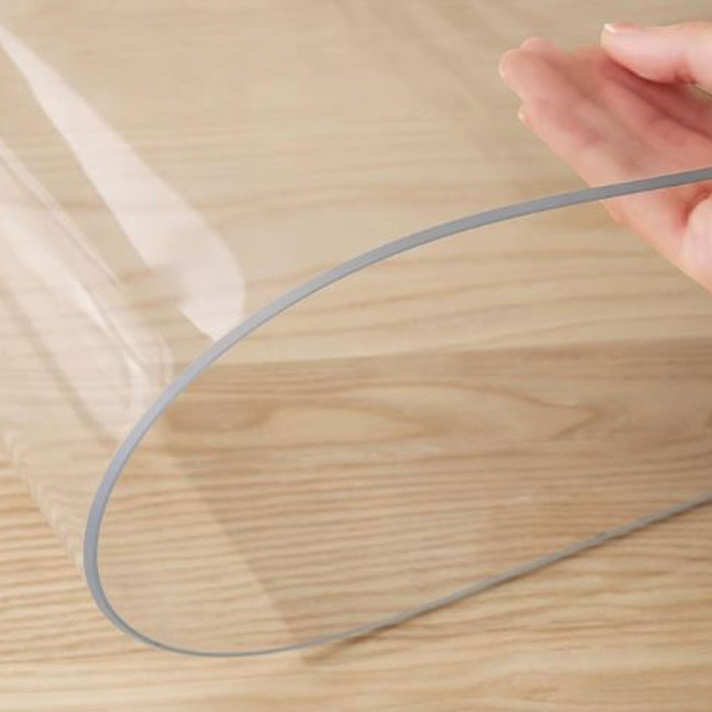 DSFHVBDD Clear Table Cover Protector 15.7x31.5in, 2mm Thick Plastic Table Cover Rectangle, Waterproof Plastic Table Cover, for Kitchen, Dresser, Writing Desk, Dining Room Table