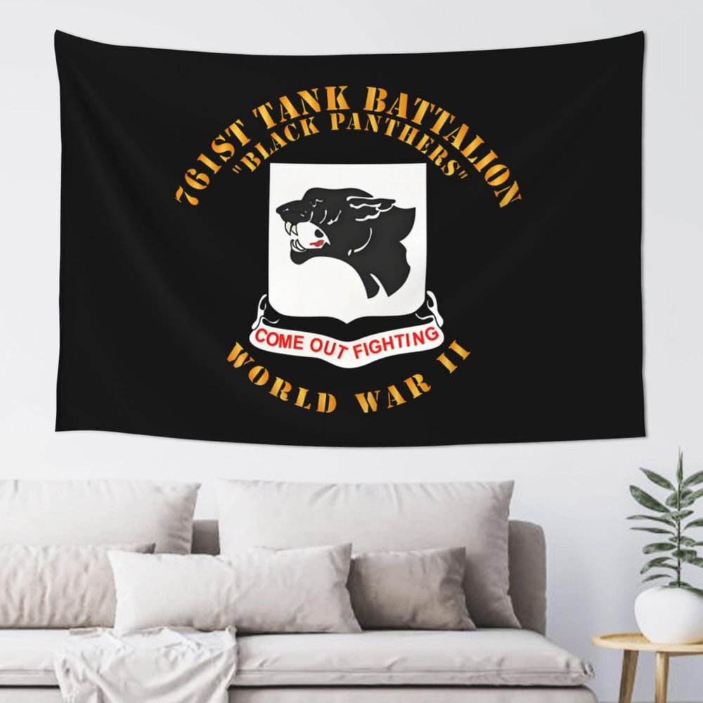761st Tank Battalion Black Panthers Wwii Tapestry Wall Hanging For Living Room Or Dorm Decor 60x40in