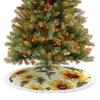 Xmas Tree Skirt with Tassels,Summer Sunflower Christmas Tree Decorations, Christmas Tree Skirts Collar for Xmas Holiday Home Party Decor view 4