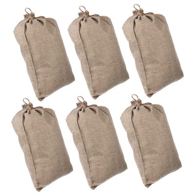 WHAMVOX 6pcs Reusable Vegetable Drawstring Pockets Eco-friendly Burlap Produce Bags for Groceries