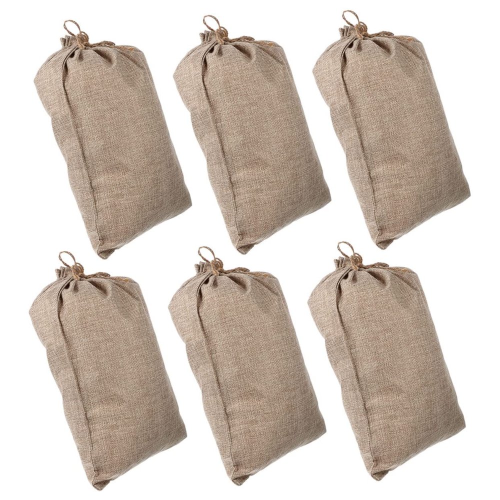 WHAMVOX 6pcs Reusable Vegetable Drawstring Pockets Eco-friendly Burlap Produce Bags for Groceries