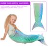 US Mermaid Tail Blanket Flannel Mermaid Tail Sleeping Bag Wearable Mermaid Sleeping Blanket Fish Scale Design Snuggle Blanket Soft Mermaid Scale Sleeping Bag for Kids Adults(blue) view 3