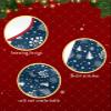 Christmas Snowflake Navy Blue Tree Skirt, 36" Large Xmas Tree Skirts, Soft Polyester Winter Botanical Xmas Tree Berry Christmas Tree Mat Ornaments for Indoor Decorations Holiday Party view 3