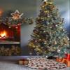 Christmas Leopard Print Tree Skirt, 48" Large Xmas Tree Skirts, Soft Polyester Western Winter Xmas Santa Claus Cowboy Christmas Tree Mat Ornaments for Indoor Decorations Holiday Party view 2