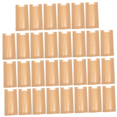 BELLIFFY 30pcs Oil Kraft Paper Bags for Bread Donuts Snacks Transparent Bakery Pouches Food Grade Non-stick for Home Bakery Use