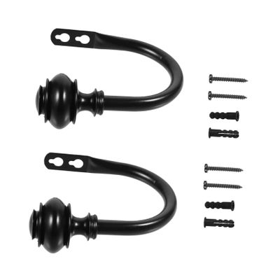 TOPPERFUN 6pcs U-Shape Hooks Multi-Functional Wall Mounted Tiebacks for Drapery Vintage Decor for Living Rooms Bedrooms and More Easy Installation