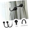 TOPPERFUN 6pcs U-Shape Hooks Multi-Functional Wall Mounted Tiebacks for Drapery Vintage Decor for Living Rooms Bedrooms and More Easy Installation view 3