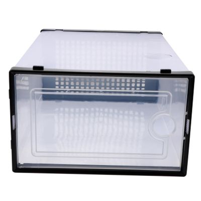 HOMOCONO Plastic Shoe Box Organizer, 2 Pack PP Stackable Storage
