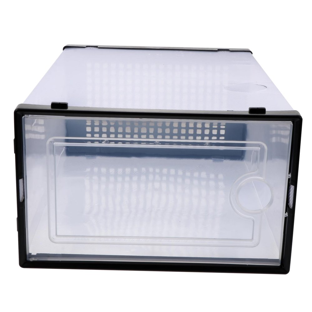 HOMOCONO Plastic Shoe Box Organizer, 2 Pack PP Stackable Storage