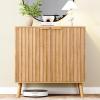 REHOOPEX Fluted Storage Cabinet, Buffet Cabinet with Storage, Wood Sideboard with Adjustable Shelf, Modern Accent Cabinet & Console Table for Entryway, Living Room, Dining Room, Natural view 1