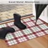 Bathroom Rugs,Christmas Farm Red Green Tartan Kitchen Rug Non-Slip Rubber Backing Doormat,Retro Modern Lattice Art Absorbent Bath Mat Washable Floor Mats for Bedroom Entryway 24x36in view 4